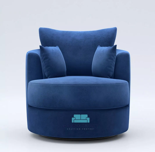 Jumbo Cord Fabric Swivel Chair