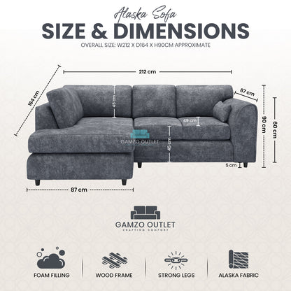 Alaska Full Back L Shape Sofa