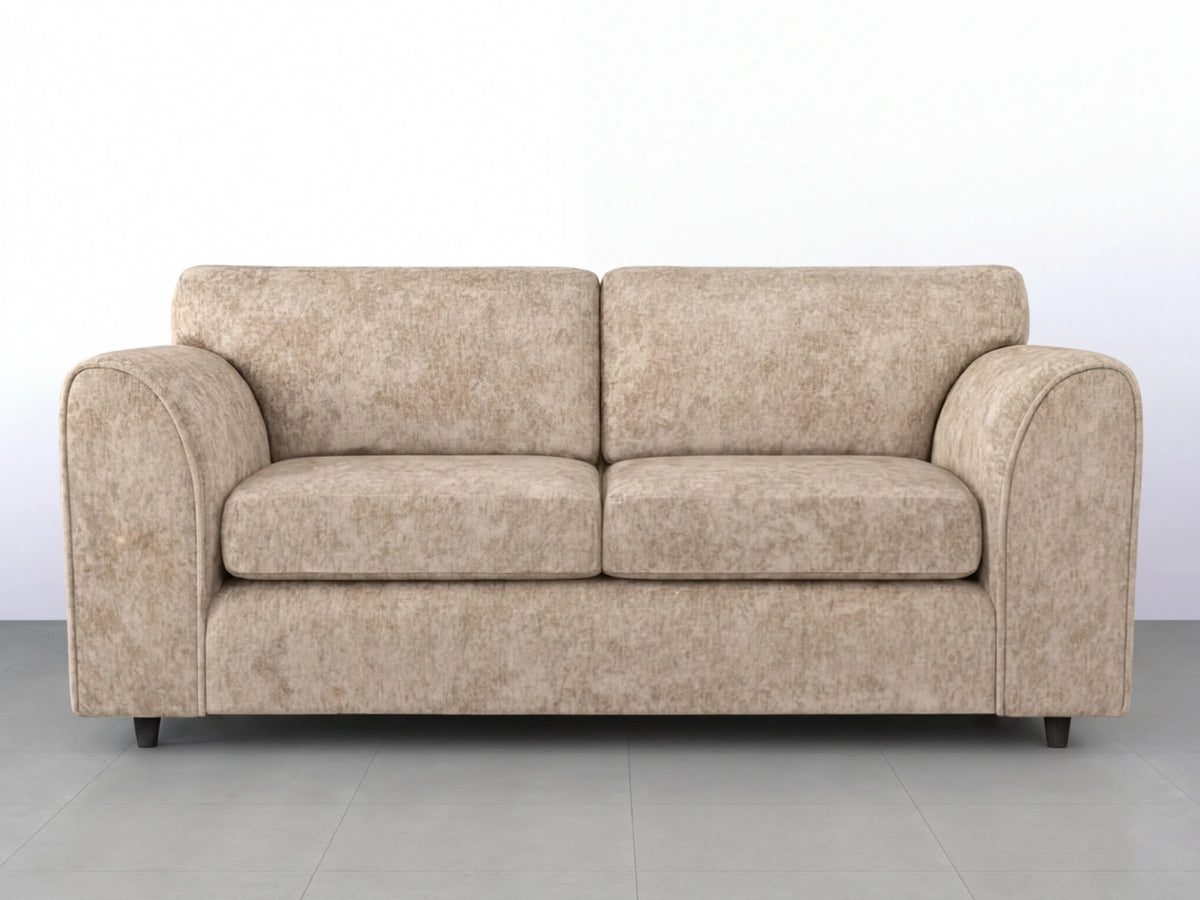 Beige Gamzo Outlet Alaska Fabric full back 3-seater sofa set with plush cushions and modern design.