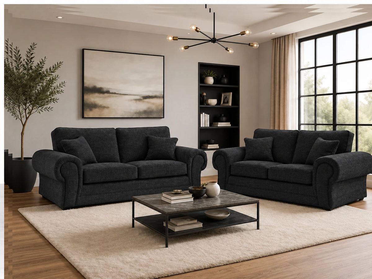 Wilcot Fabric Full Back Sofa Set