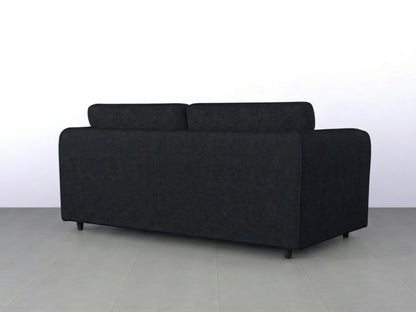 Black 3-seater Alaska fabric sofa from Gamzo Outlet featuring a full back design and modern style.