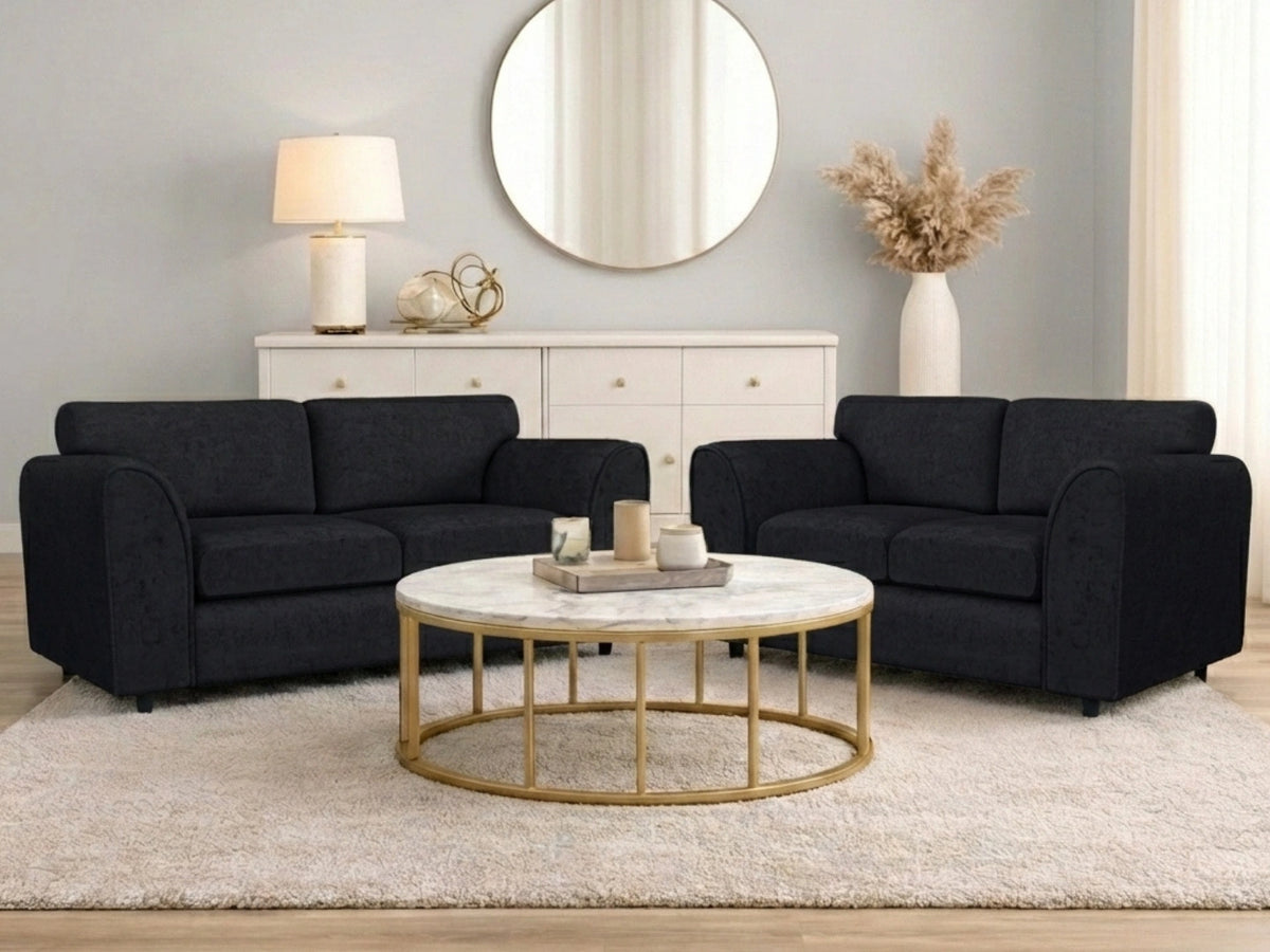 Alaska Fabric Full Back Sofa Set