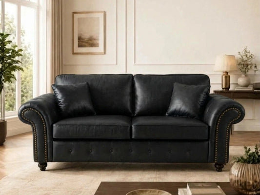 Oakland 3 Seater Full Back Leather Sofa