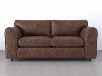 Gamzo Outlet Dillon full back leather sofa set, chocolate brown 3-seater with plush cushions and sleek design.