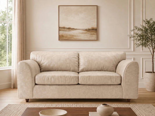 Dillon 3 Seater Full Back Leather Sofa