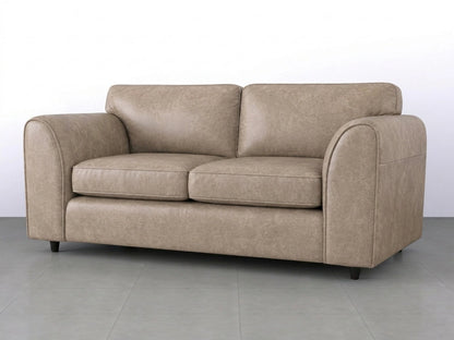 Cream leather Dillon 3-seater sofa from Gamzo Outlet with full back and plush cushions, ideal for modern living rooms.