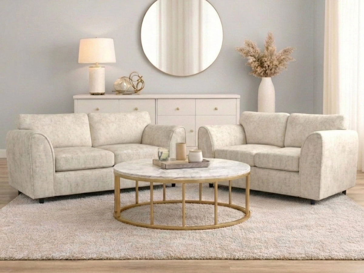 Alaska Fabric Full Back Sofa Set