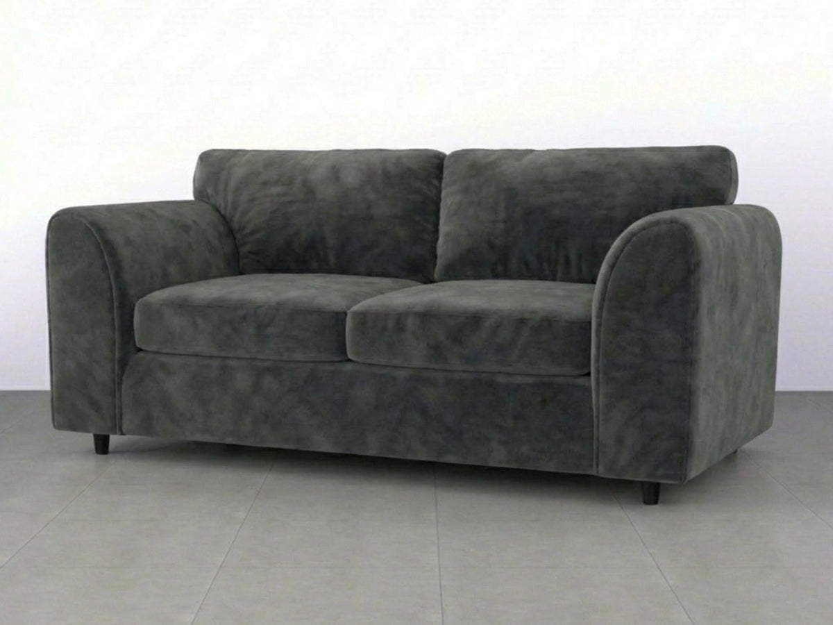 Plush Velvet Fabric Full Back Sofa Set
