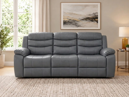 Grey Model R recliner 3-seater sofa by Gamzo Outlet with plush cushions and contemporary design, ideal for living rooms.