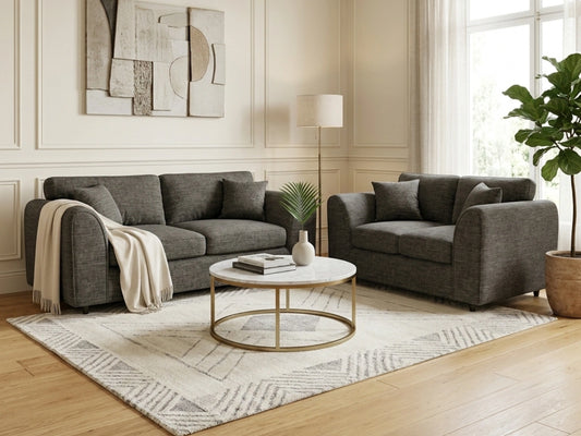 Lisbon Fabric 3 Seater Full Back Sofa