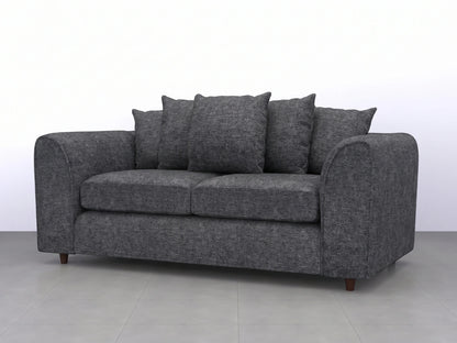 Grey Lisbon Fabric 3 Seater Scatter Back Sofa by Gamzo Outlet, showcasing plush cushions and modern design.