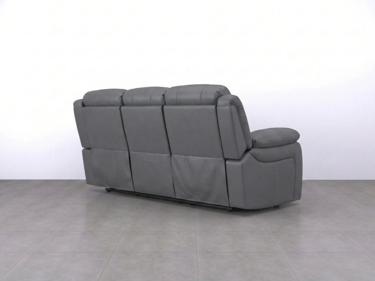 Grey Model R recliner 3-seater sofa by Gamzo Outlet with plush cushions and modern design, perfect for living room comfort.