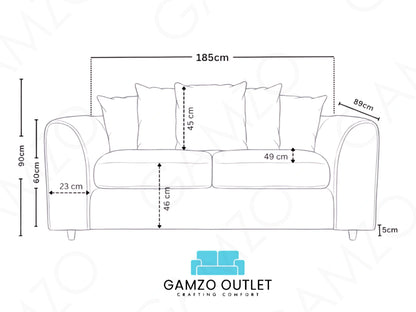 Boucle Fabric Scatter Back Sofa Set