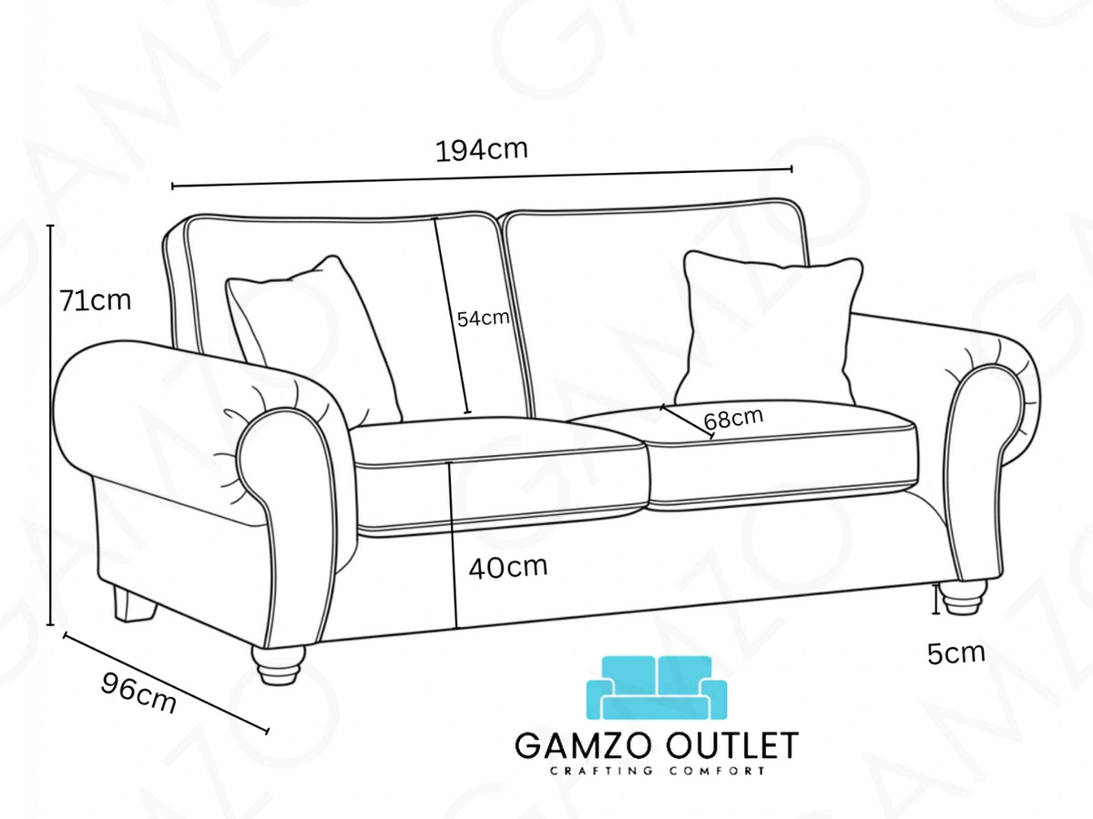 Wilcot Fabric Full Back Sofa Set