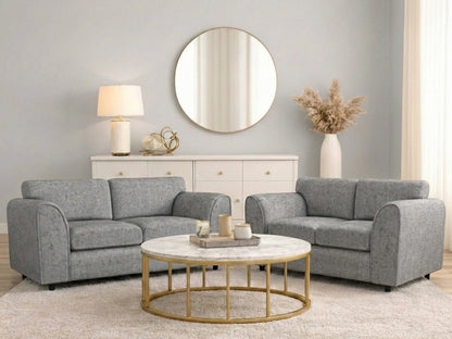 Light grey 3-seater sofa from Gamzo Outlet's Alaska Fabric Full Back Sofa Set, showcasing a modern, comfortable living room piece.
