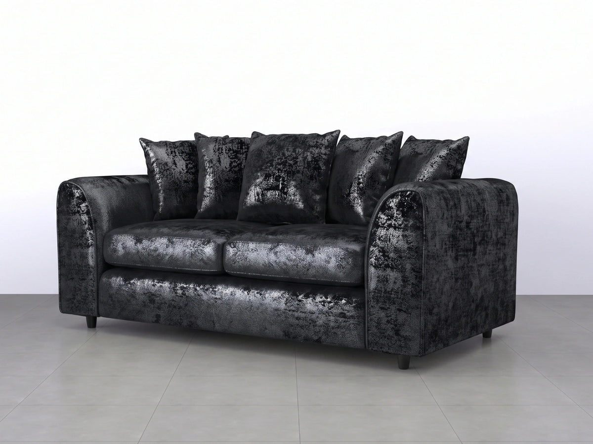Crushed Velvet Scatter Back Sofa Set