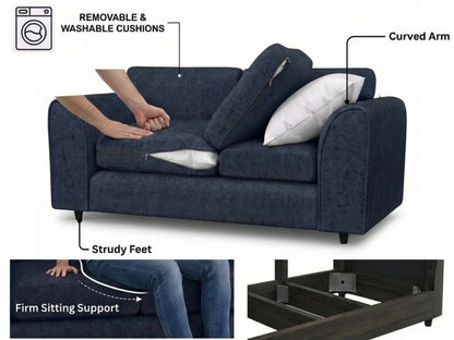 Alaska Fabric Full Back Sofa Set