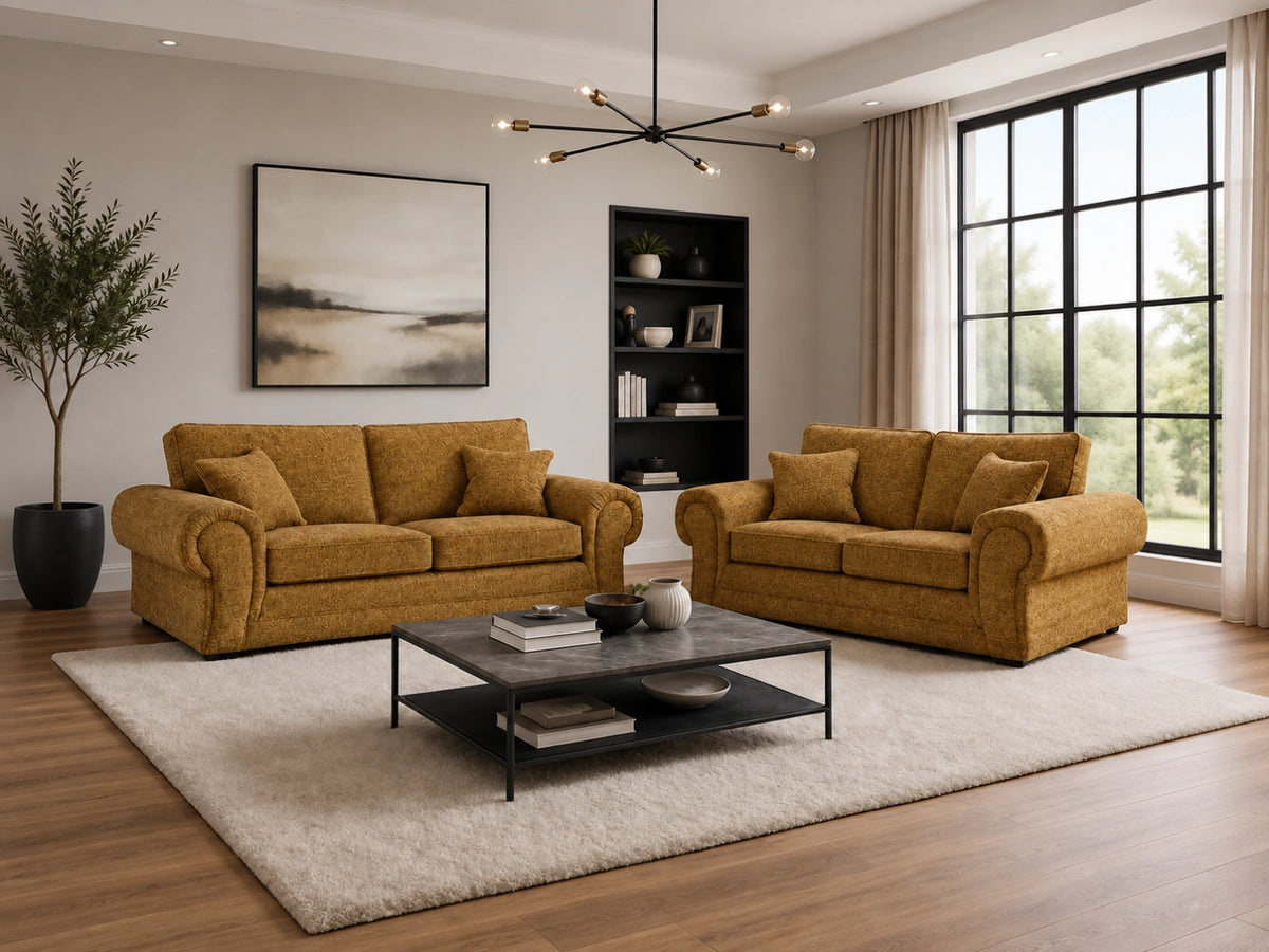 Wilcot Fabric Full Back Sofa Set