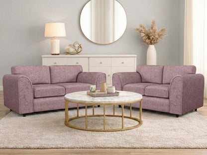 Pink three-seater fabric sofa from Gamzo Outlet's Alaska Full Back Sofa Set, showing plush cushions and modern design.