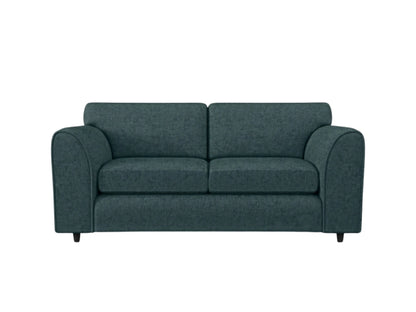 Teal Gamzo Outlet Alaska Fabric full back 3-seater sofa set with plush cushions and wooden legs in a modern living room setting.