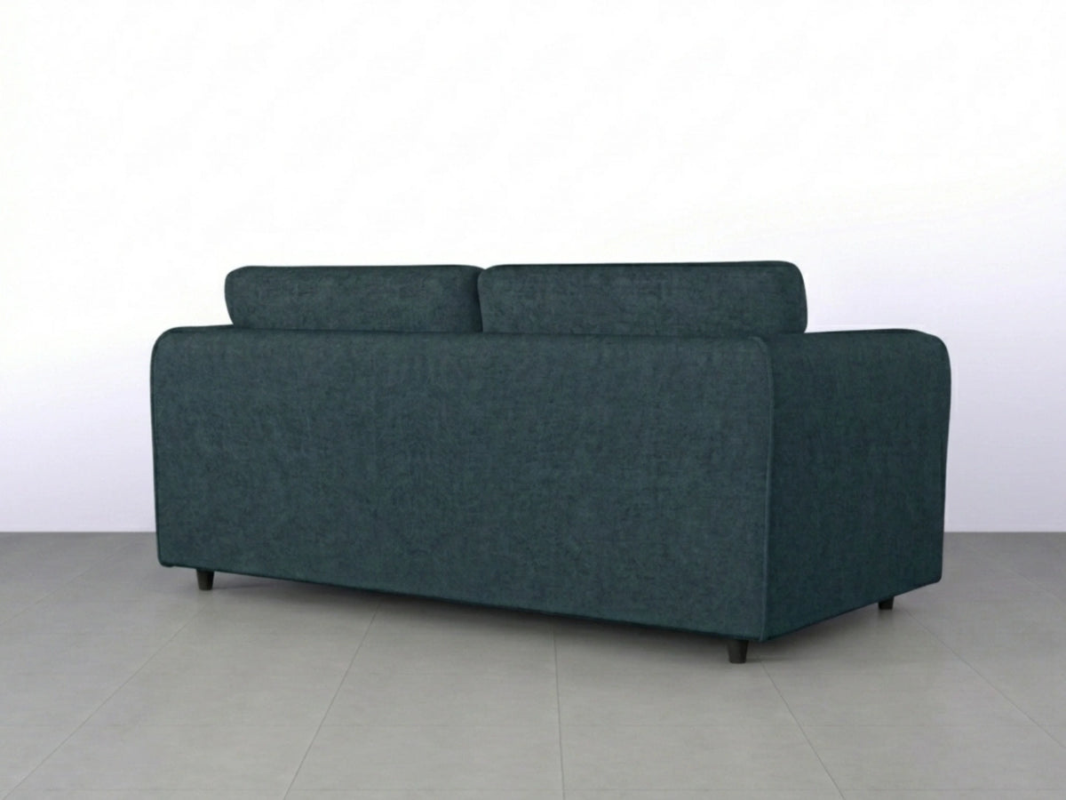 Gamzo Outlet Alaska Fabric 3-seater teal sofa with full back design, plush cushions, and modern style for living room comfort.