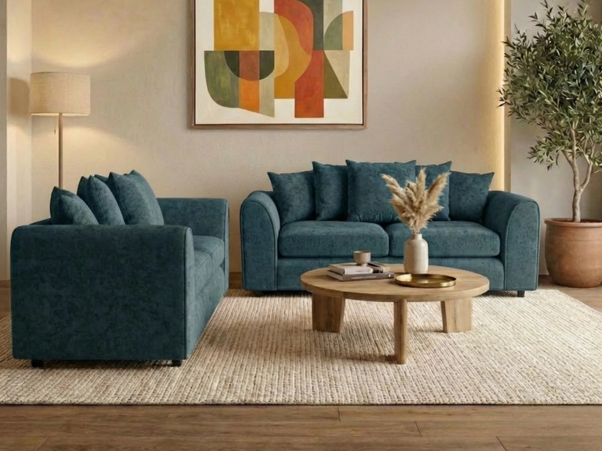 Alaska Fabric Scatter Back Sofa Set