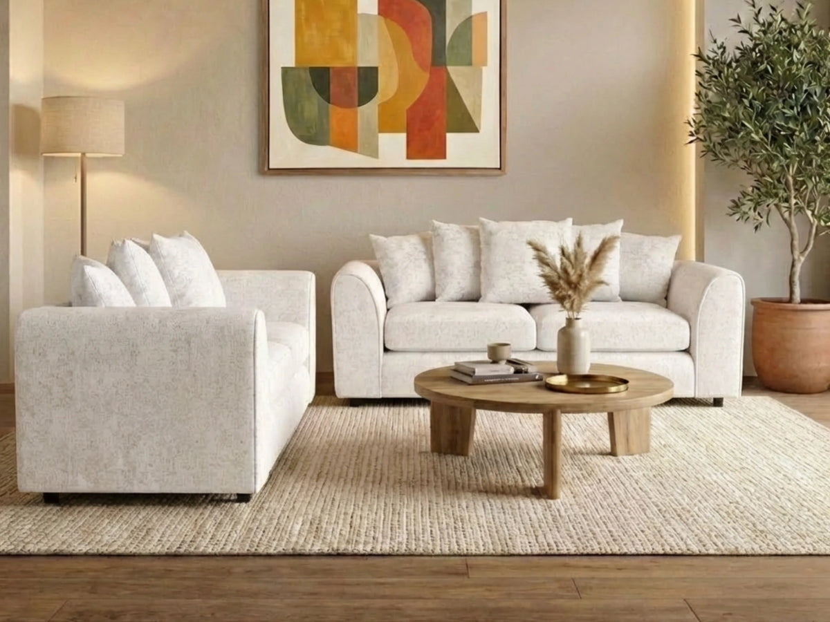 Alaska Fabric Scatter Back Sofa Set