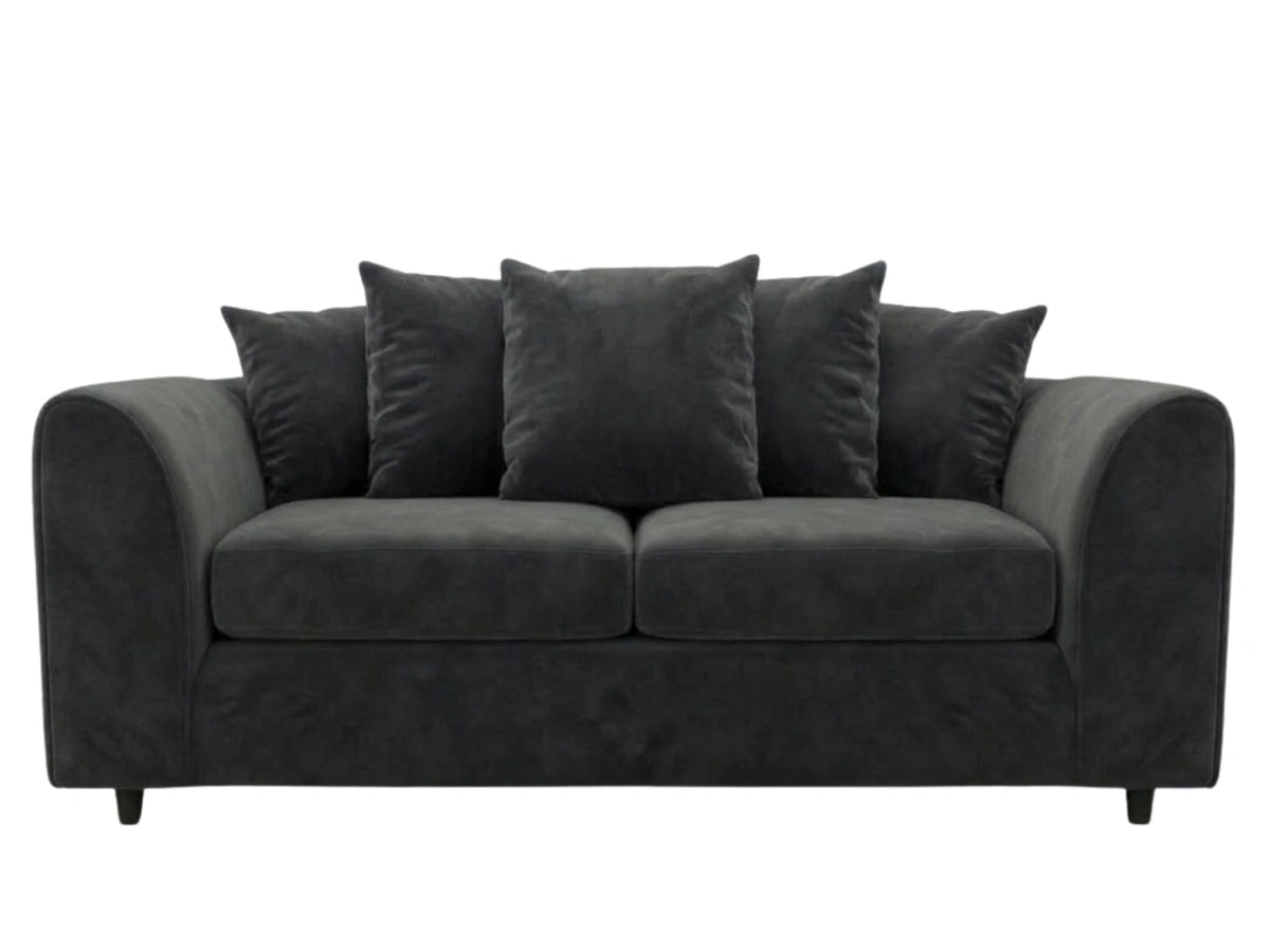 Plush Fabric Scatter Back Sofa Set