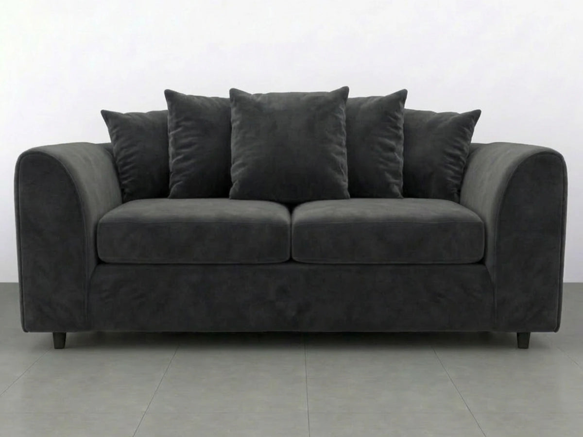 Plush Fabric Scatter Back Sofa Set