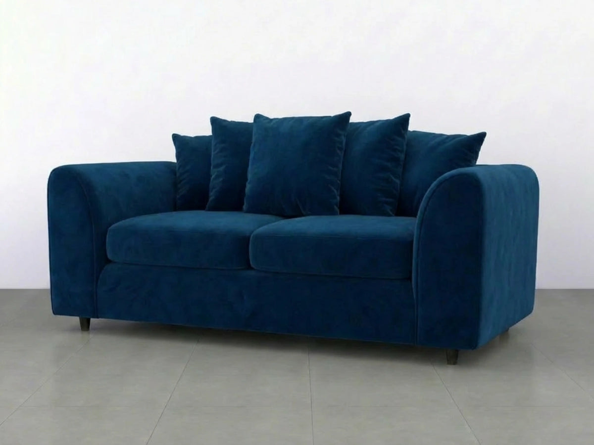 Plush Fabric Scatter Back Sofa Set