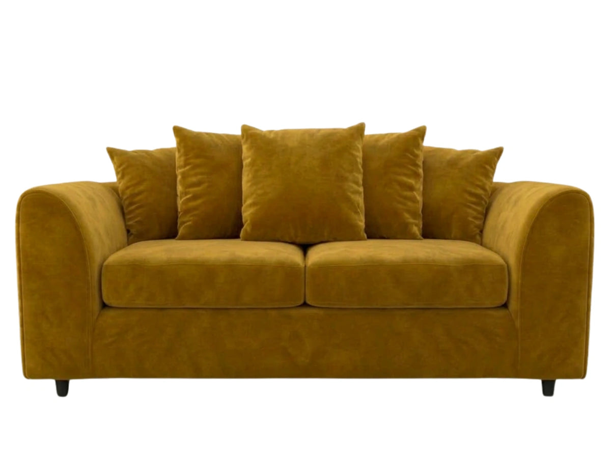 Plush Fabric Scatter Back Sofa Set