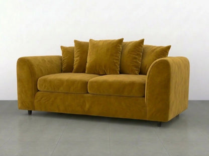 Plush Fabric Scatter Back Sofa Set
