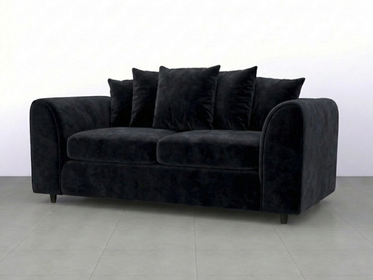 Plush Fabric Scatter Back Sofa Set