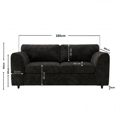 3 seater Black