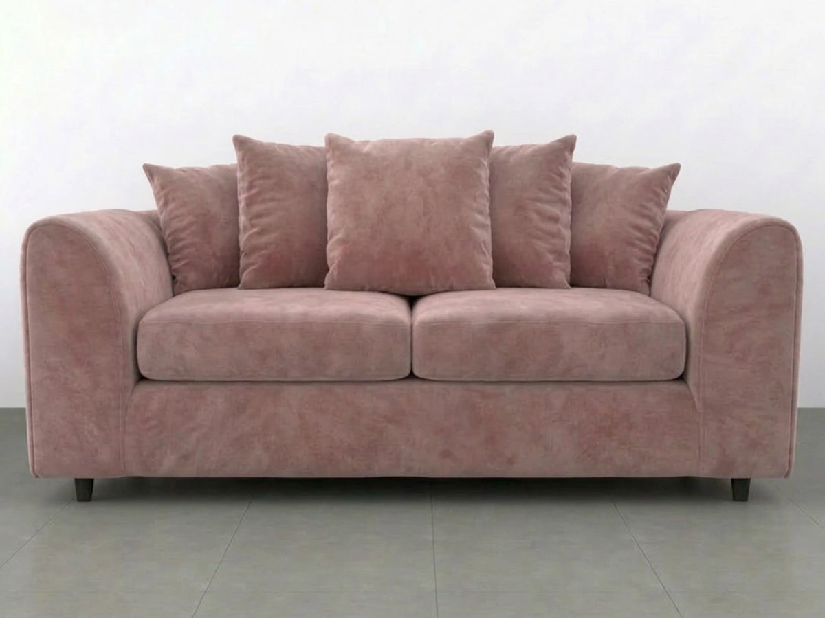 Plush Fabric Scatter Back Sofa Set