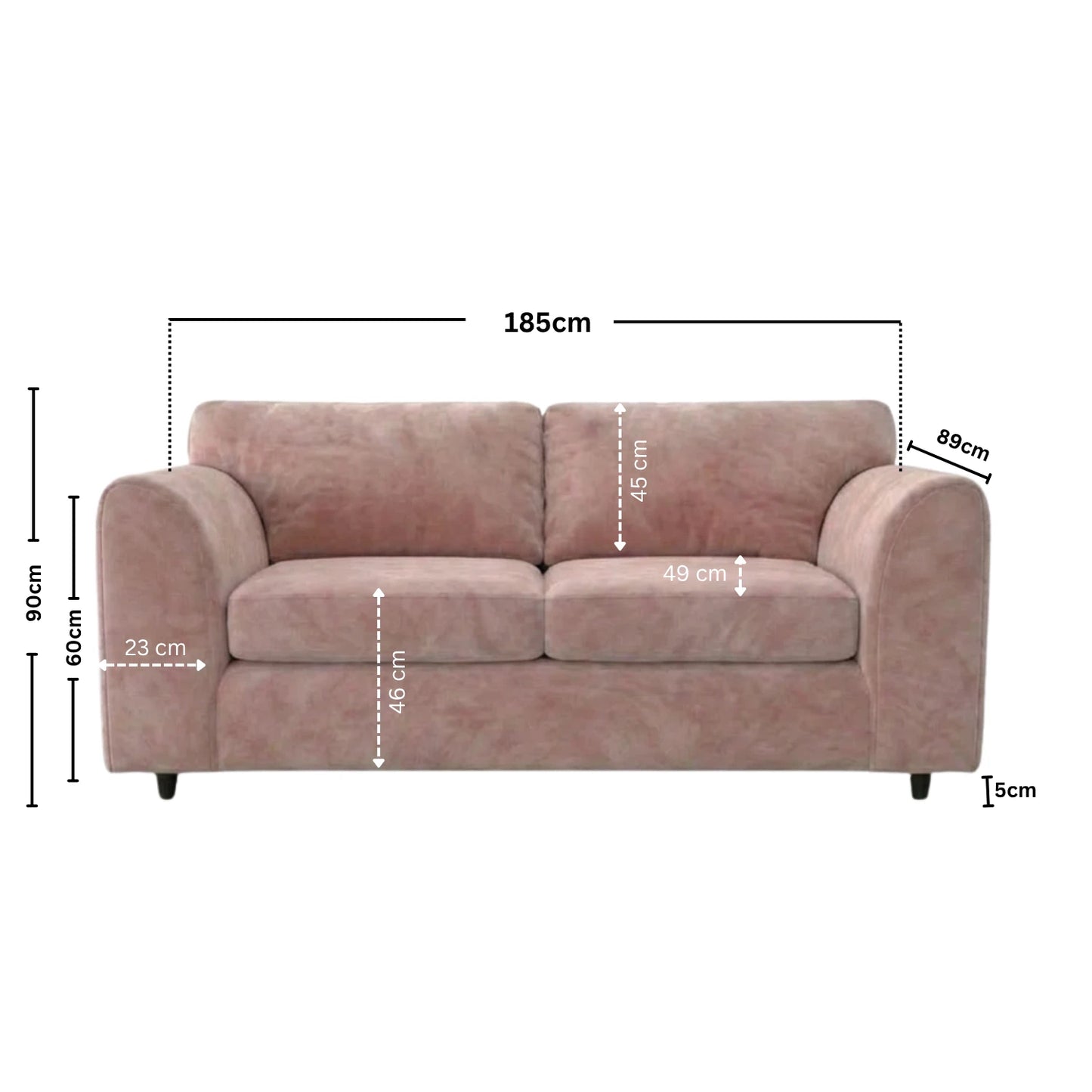 3 seater Pink