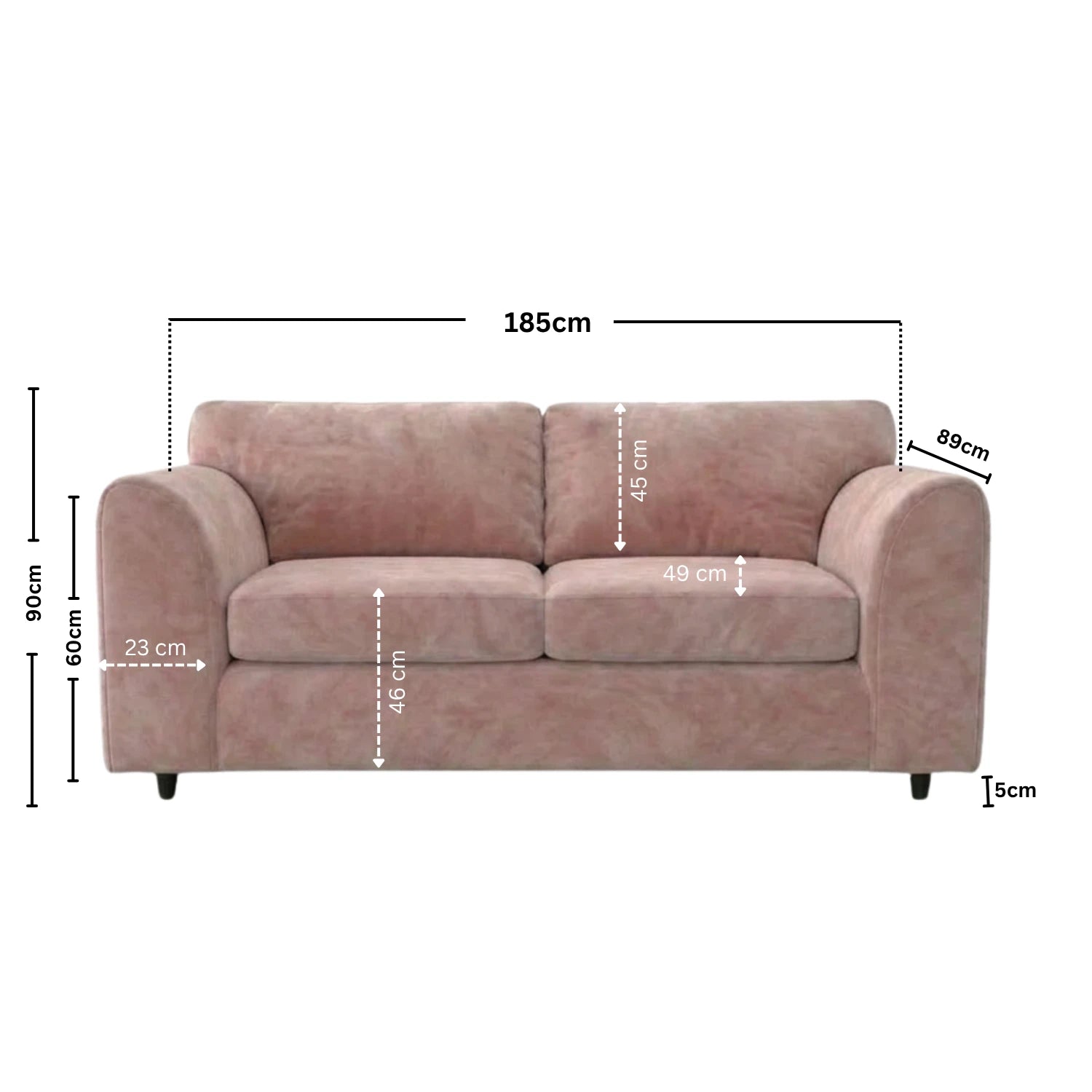 3 seater Pink
