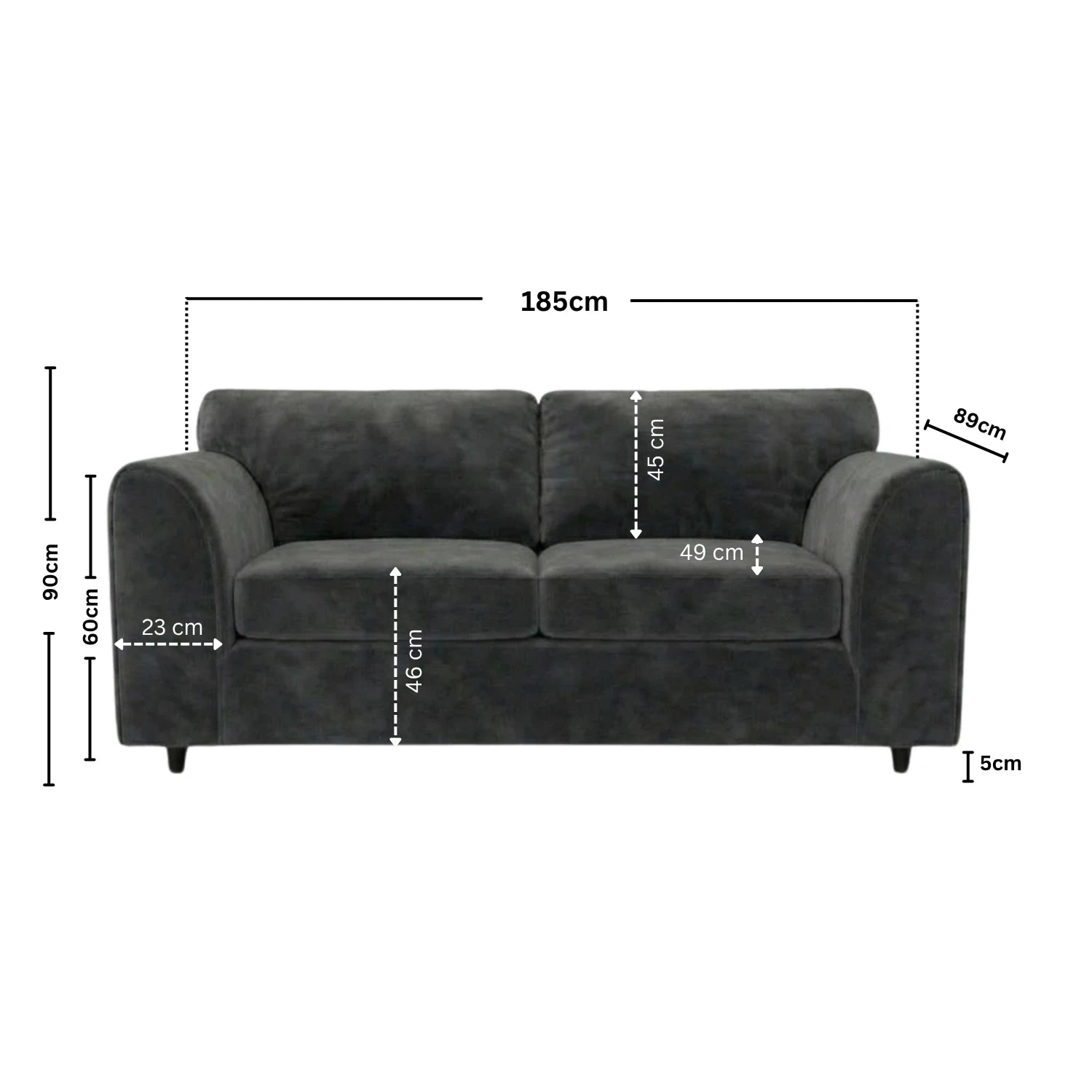 3 seater Dark Grey