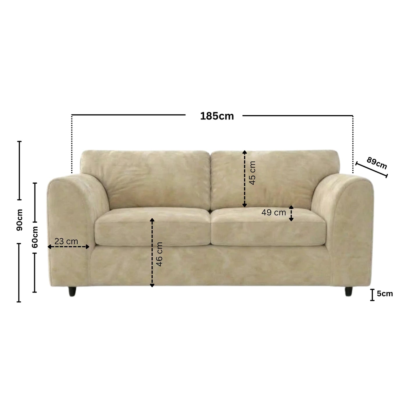 3 seater Cream