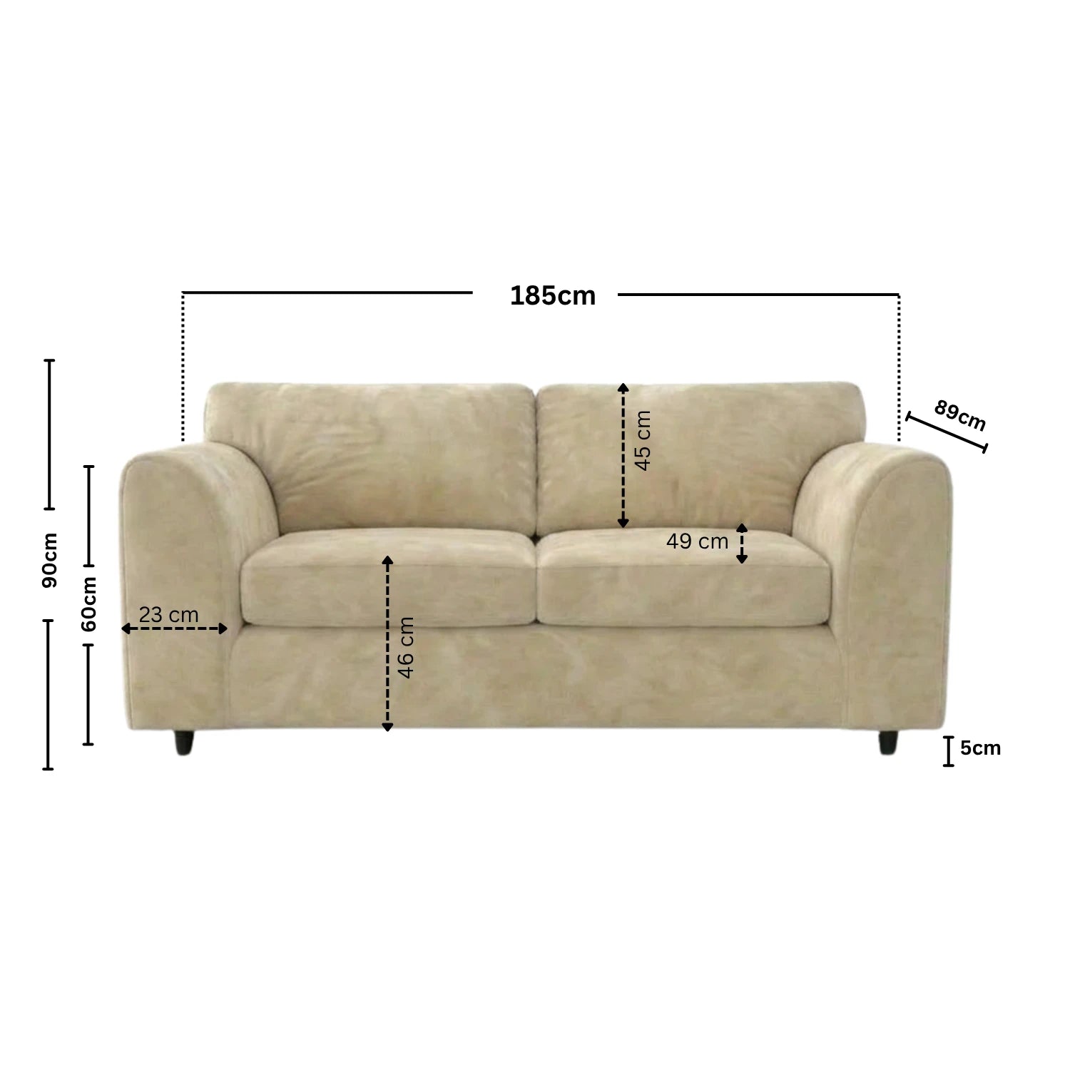 3 seater Cream