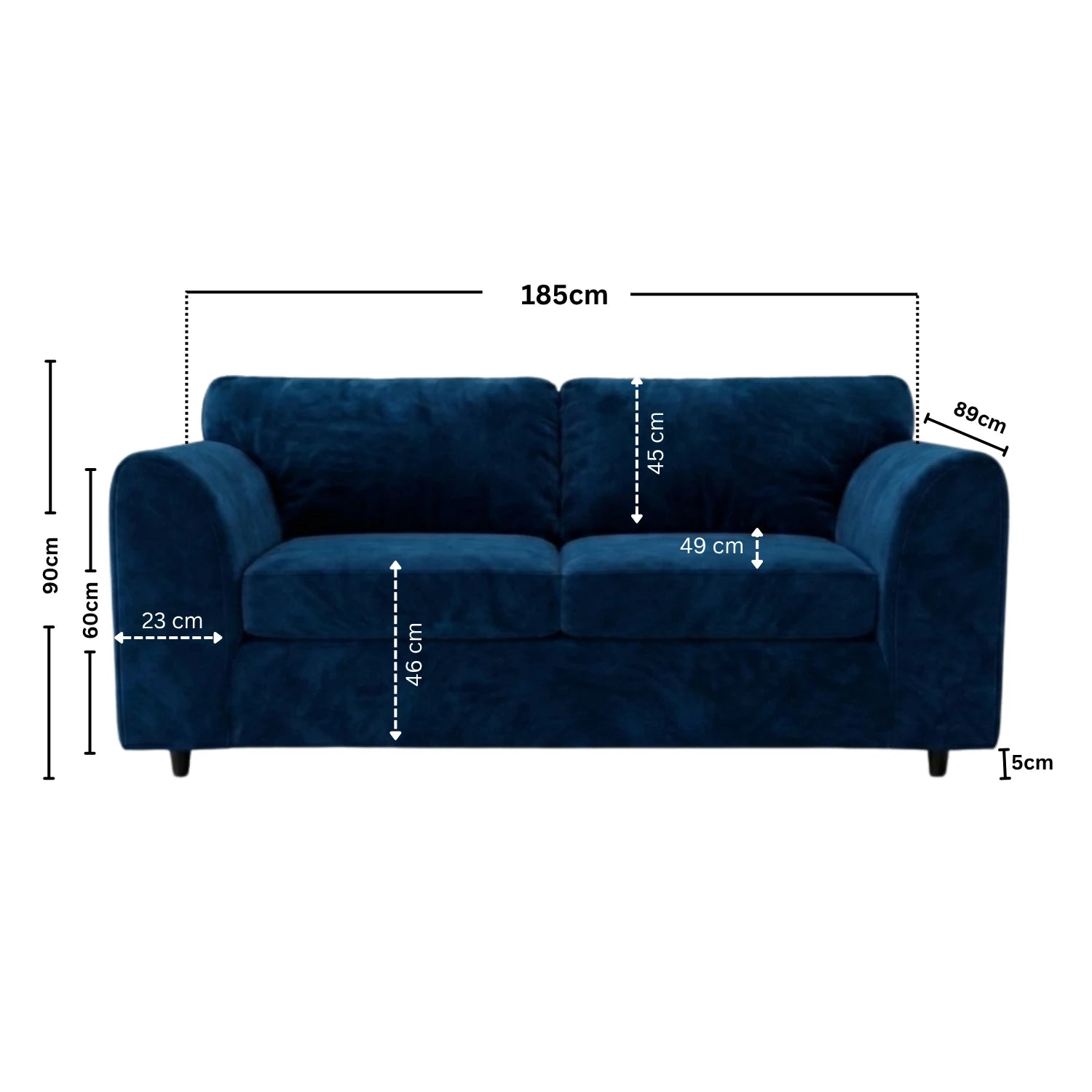3 seater Midnight Blue