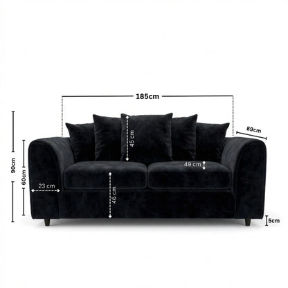 3 seater black
