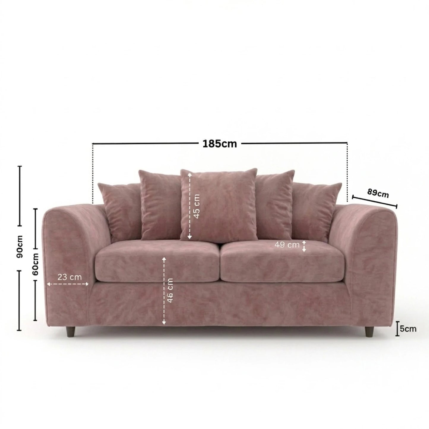 3 seater Pink 