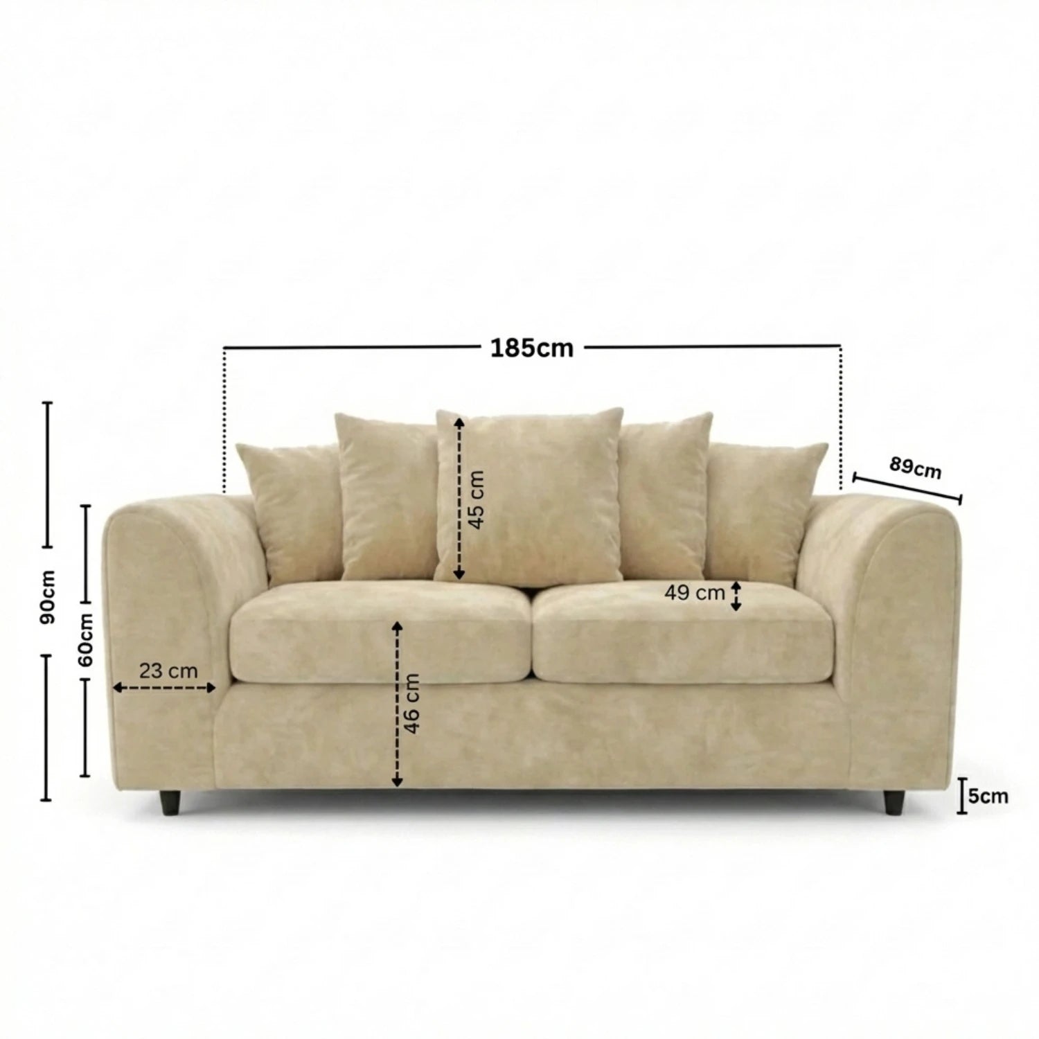 3 seater Cream