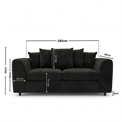 3 seater Black