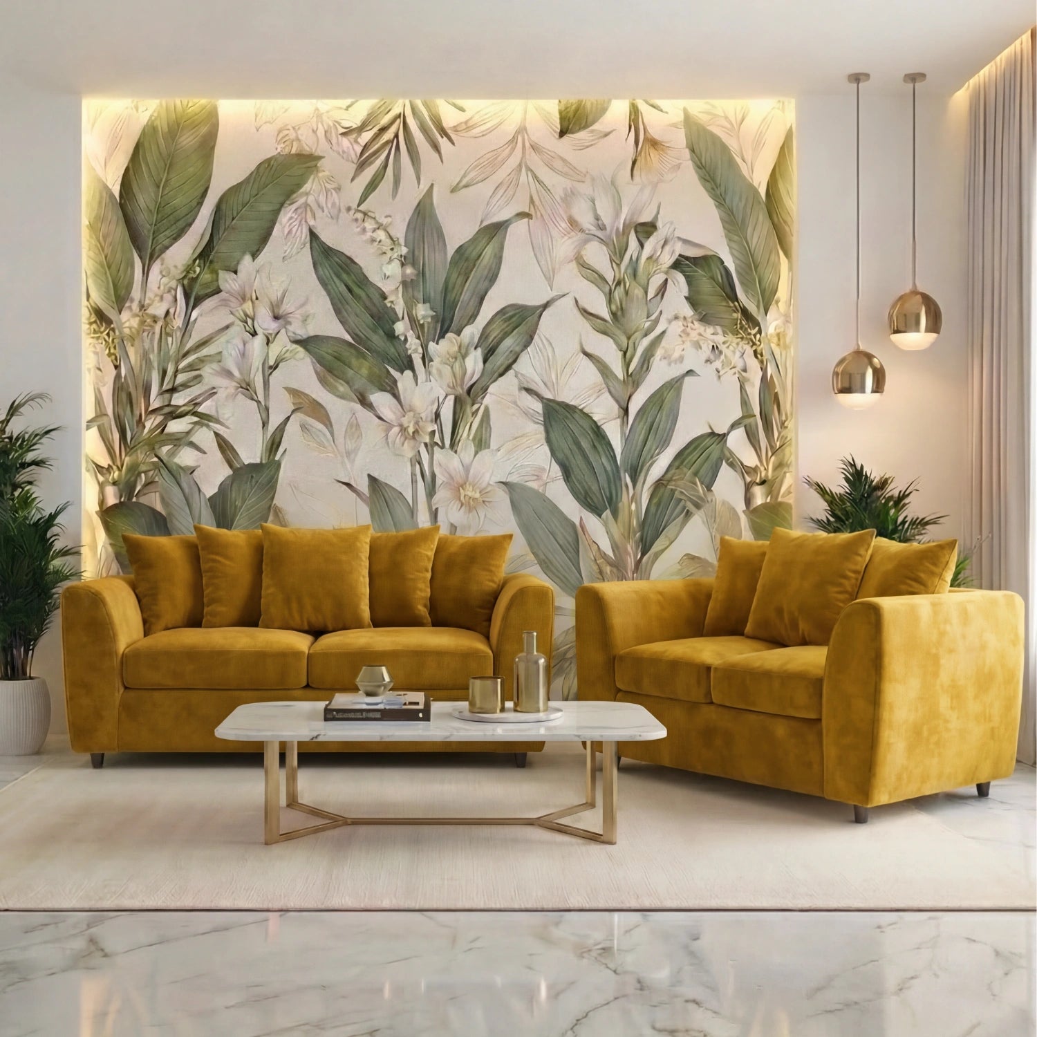 3 seater Mustard