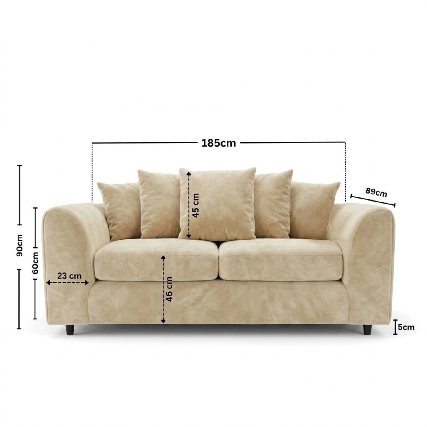 3 seater Cream