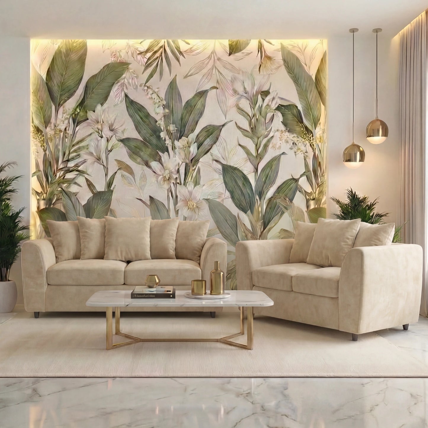 3 seater Cream