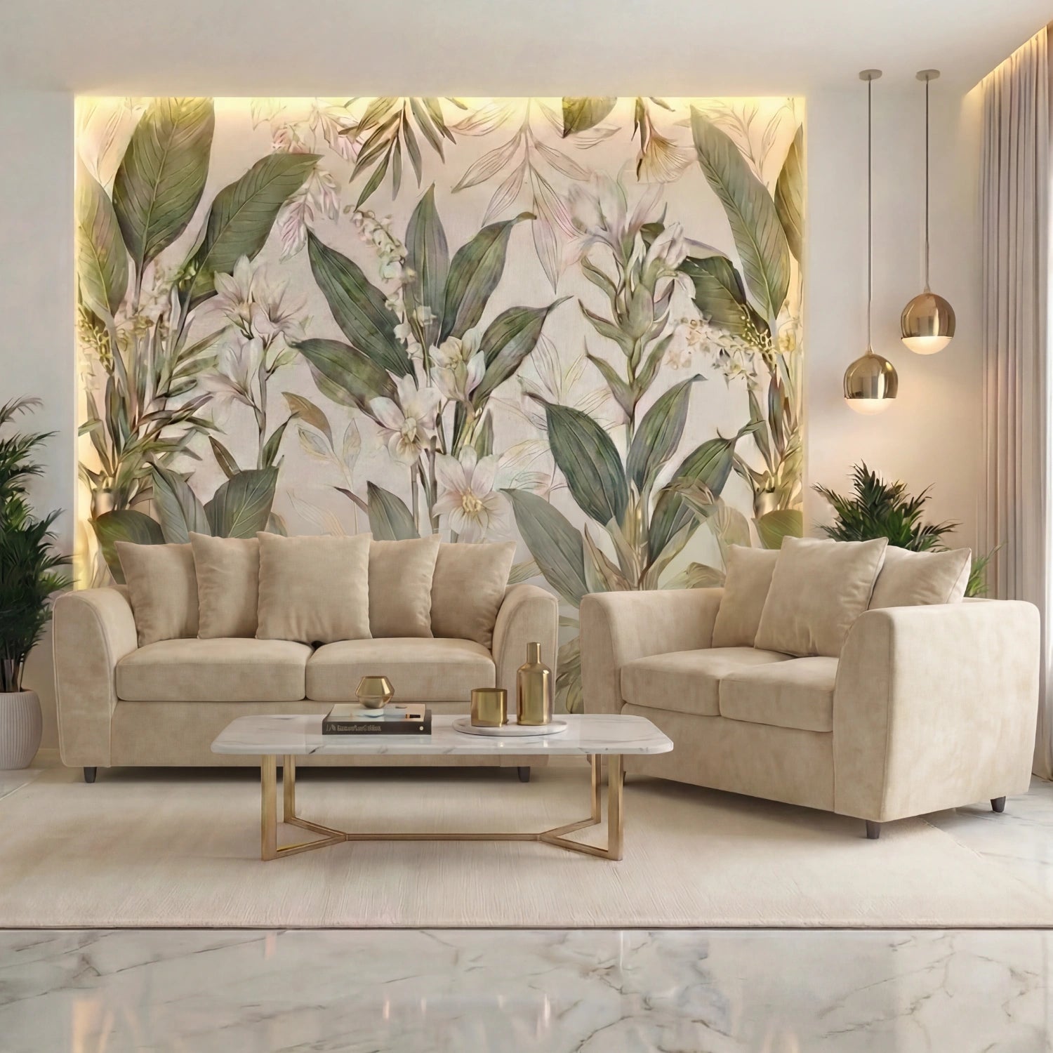3 seater Cream