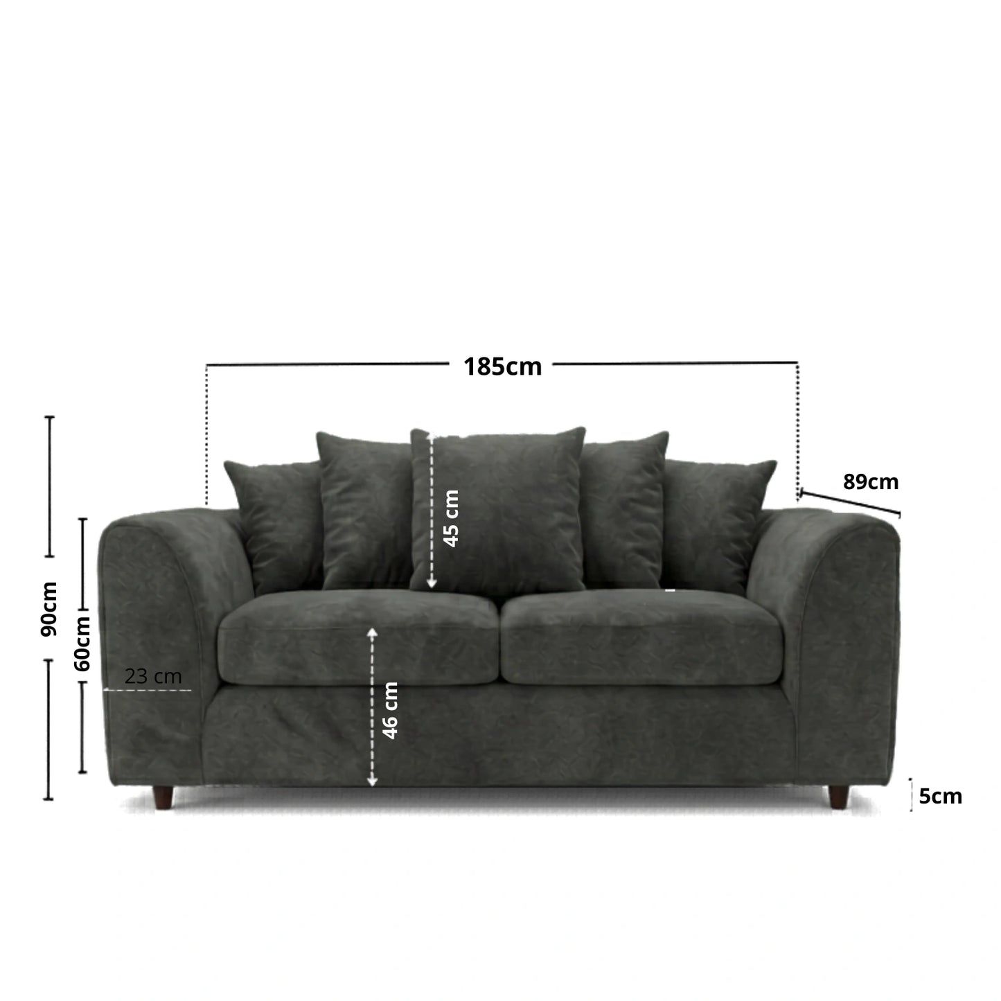 3 seater Dark Grey